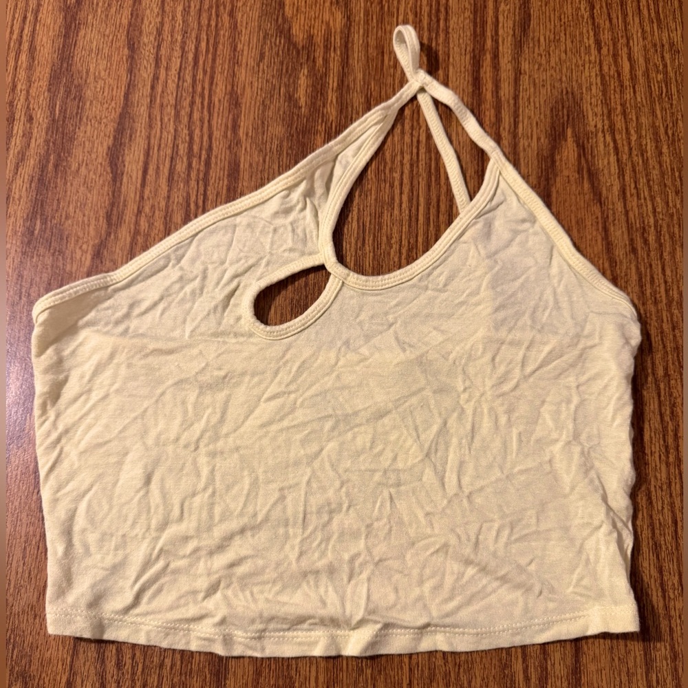 PacSun “Pac Cares” Yellow Cutout Crop Top